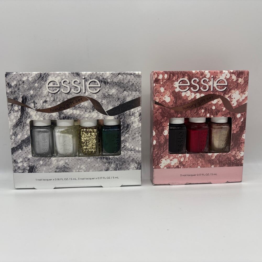 Essie Luxury Holiday Mini Nail Polish Gift Sets - 2 Box Bundle (New)